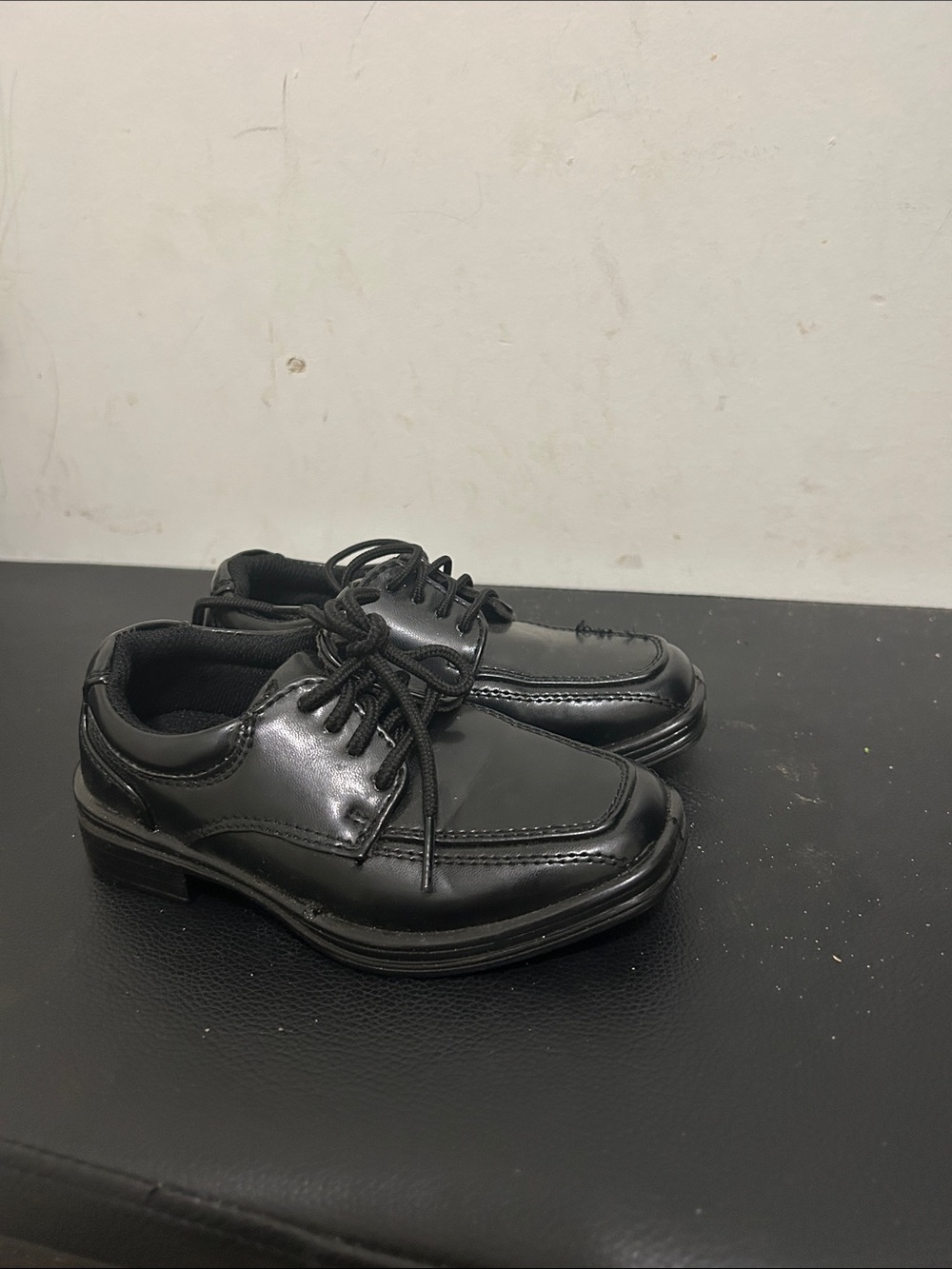 Deer Stags Boys Black Lace-Up Dress Shoes